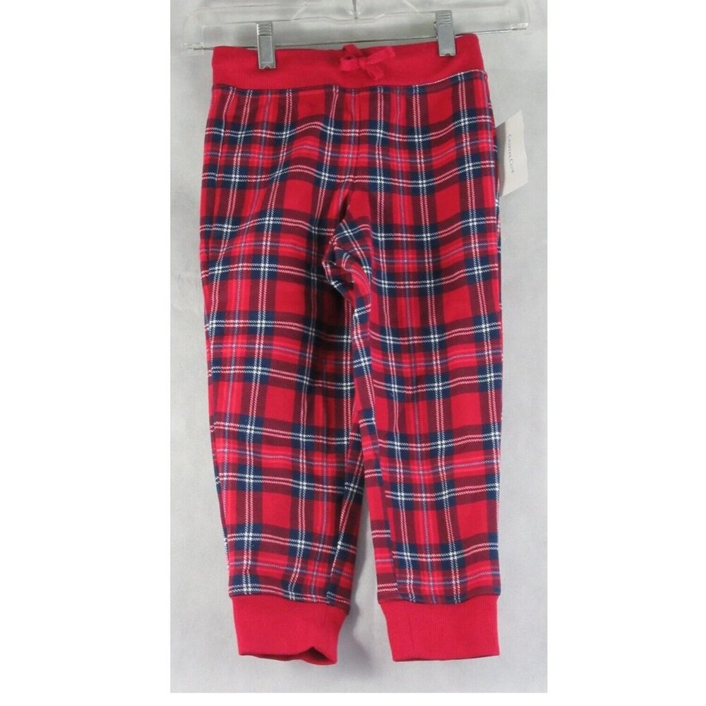 Charter Club Kids Jogger Pajama Pants, Red Blue Holiday Plaid, 4 to 5
